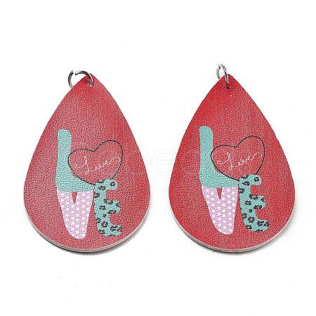 PU Leather Big Pendants FIND-R050-03B-1