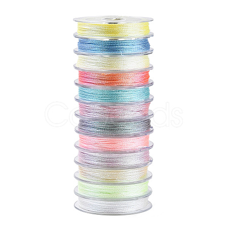 12 Rolls 12 Colors Luminous Polyester Sewing Thread OCOR-WH0087-05-1