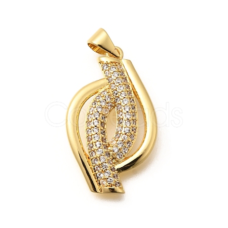 Rack Plating Brass Micro Pave Cubic Zirconia Pendants KK-L226-023G-1