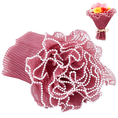4M Polyester Pleated Lace Trim OCOR-WH0088-24C-1