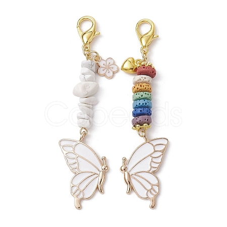 Butterfly Alloy Enamel Pendants Decoraiton HJEW-JM01637-02-1