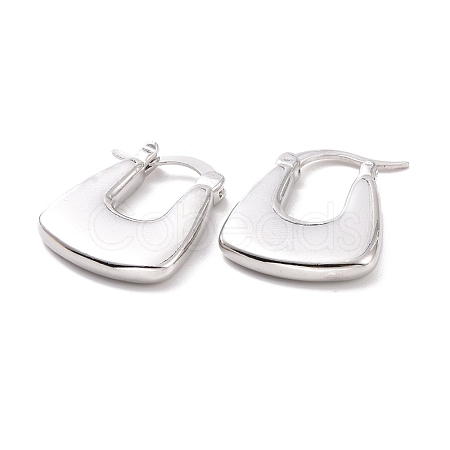 Brass Chunky Rectangle Hoop Earrings for Women EJEW-A072-18P-1