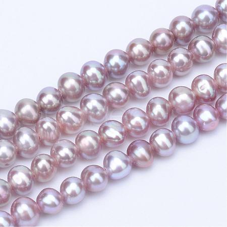 Natural Cultured Freshwater Pearl Beads Strands PEAR-R063-07B-1