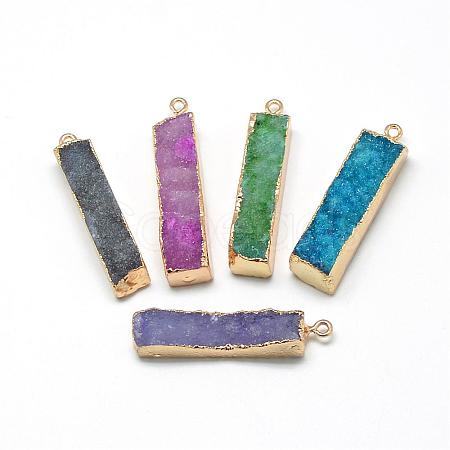 Natural Druzy Agate Pendants G-Q499-M-1