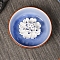 Flower Ceramics Incense Burners Holder, Aromatherapy Furnace Home Decor, Royal Blue, 105x30mm