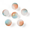 Frosted Baking Painted Crackle Glass Beads with Glitter Powder, Two Tone, Round, Pale Turquoise, 10x9.5mm, Hole: 1.8mm, about 780pcs/1000g