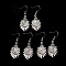 Natural Quartz Crystal Teardrop Dangle Earrings, Platinum Brass Jewelry for Women, Lead Free & Cadmium Free, 45mm, Pin: 0.7mm