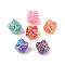 UV Plating Opaque Acrylic Beads, Lion, Mixed Color, 11.5x11x10mm, Hole: 1.6mm