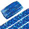 Plastic Paillette Beads, Sequins Beads, Ornament Accessories, 3 Rows Paillette Roll, Flat, Blue, 20x1.2mm, 13m/card