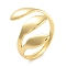 Leaf Rack Plating Brass Open Cuff Rings for Women, Long-Lasting Plated, Lead Free & Cadmium Free, Golden, Inner Diameter: 17mm