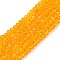 Glass Beads Strands, Faceted, Rondelle, Orange, 2.5x1.5~2mm, Hole: 0.6~0.7mm, about 154~161Pcs/strand, 90~100 Strand/set