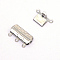 Stainless Steel Box Clasps, Multi-Strand Clasps, 3-Strands, 6 Holes, Rectangle, Stainless Steel Color, 19.5x14x3mm, Hole: 1.4mm