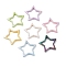 UV Plating Opaque Acrylic Beads, Five-Pointed Star, Mixed Color, 42x44x7mm, Hole: 2mm