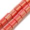 Polymer Clay Beads Strands, with Glitter Powder, Column, Crimson, 6~6.5x6.5~7mm, Hole: 1.2mm, about 63~65pcs/strand, 16.14~16.46''(41~41.8cm)