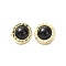 Rack Plating Alloy Resin Beads, Flat Round Beads with Word Luck, Golden, Black, 12.5x10.5mm, Hole: 1.8mm