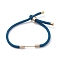 Braided Nylon Cord Bracelet Making, with Brass Findings, Blue, 9-1/2 inch(24cm), Link: 26x4mm