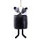 Resin Animal Wind Chime, for Garden Outdoor Hanging Decoration, Mouse, 135x70x60mm