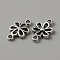 Tibetan Style Alloy Connector Charms, Hollow Flower Links, Antique Silver, 15.5x9.5x2mm, Hole: 1.4mm