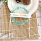 Rattan Cake Toppers, Cake Insert Cards, for Wedding Cake Decoration, Wreath with Word Sweet Love, Pale Turquoise, 200x140mm