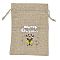 Christmas Printed Burlap Packing Pouches Drawstring Bags, Rectangle, Tan, Candy Cane, 18x13x0.01cm