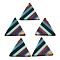 Transparent Resin & Walnut Wood Pendants, Triangle Charms with Gold Foil, Colorful, 26.5x27.5x3mm, Hole: 1.5mm