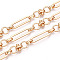 Iron Oval & Round Ring Link Chains, Unwelded, with Spool, Light Gold, 22x6x1.5mm, about 32.81 Feet(10m)/Roll