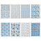 BENECREAT 8 Sheets 8 Style Paper Ceramic Decals, Pottery Ceramics Clay Transfer Paper, Underglaze Flower Paper, Blue and White Porcelain Style, Mixed Patterns, 530x380x0.1mm, 1 sheet/style