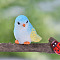 Resin Birds Figurine Display Decorations, for Home Decoration, Sky Blue, 28x23mm