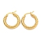 304 Stainless Steel Hoop Earring, Hypoallergenic Earrings, Twisted Ring Shape, Golden, 17.5x4mm, Pin: 1x0.7mm