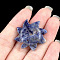 Natural Sodalite Carved Figurines, for Home Office Desktop Decoration, Sun, 28mm