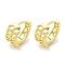 Chain-Shaped Brass Hoop Earrings, Real 18K Gold Plated, 13x6.5mm