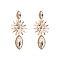 Sparkling Geometric Earrings with Alloy and Colorful Rhinestones for Women's Party Look, Wheat, size 1