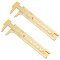 4 Inch/100mm Brass Vernier Caliper, Mini Sliding Pocket Caliper, for Measuring Jewelry Components Bead Wire, Golden, 120x38x6mm