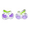 Transparent Acrylic Enamel Beads, Cherry, Blue Violet, 22x27.5x8mm, Hole: 3.5mm