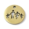 304 Stainless Steel Charms, Laser Cut, Flat Round with Family Charms, Golden, 12x12x1mm, Hole: 1.2mm