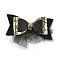 New Year's party Iron Hair Clip, Mesh, PET and Gold Onion Cloth Hair Accessories, Bowknot, 50x80x19mm