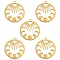 5Pcs Ion Plating(IP) 201 Stainless Steel Pendants, Laser Cut, Moon Phase Charms, Golden, 30x28x1mm, Hole: 1.4mm