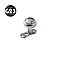 G23 Titanium Cubic Zirconia Dermal Anchor Base/Top for Women Men, Flat Round, Stainless Steel Color, 4mm, Pin: 1.2mm