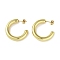 Ion Plating(IP) 304 Stainless Steel Stud Earrings for Women, Toroidal, Real 18K Gold Plated, 30x6.5mm