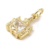 Brass Micro Pave Clear Cubic Zirconia Pendants KK-R162-018G-2