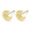 Crescent Moon 201 Stainless Steel Stud Earring Findings STAS-Q315-03G-1