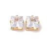 Brass Clear Cubic Zirconia Cabochons STAS-M294-30B-1