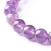 Natural Amethyst Round Beads Stretch Bracelets Set BJEW-JB06980-02-9