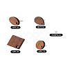 Coconut Brown Wood Stud Earring Findings EJEW-TA0010-06P-31