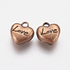 Valentine's Day Gift Making Zinc Alloy Heart Carved Word Love Message Charms X-PALLOY-A19926-R-FF-2