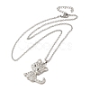 Alloy Rhinestone Cat Pandant Necklace with Cable Chains NJEW-K248-01P-03-1