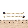 Ion Plating(IP) 316 Surgical Stainless Steel Curb Chain Extender with Natural Lapis Lazuli Round Charm STAS-A097-01G-07-3