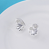 Brass Micro Pave Clear Cubic Zirconia Stud Earrings EJEW-BB42978-S-4