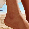 925 Sterling Silver Cable Chain Anklet AJEW-Z029-22G-3