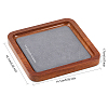 Square Wood Jewelry Storage Tray with Microfiber Fabric Mat Inside ODIS-WH0030-37B-03-2
